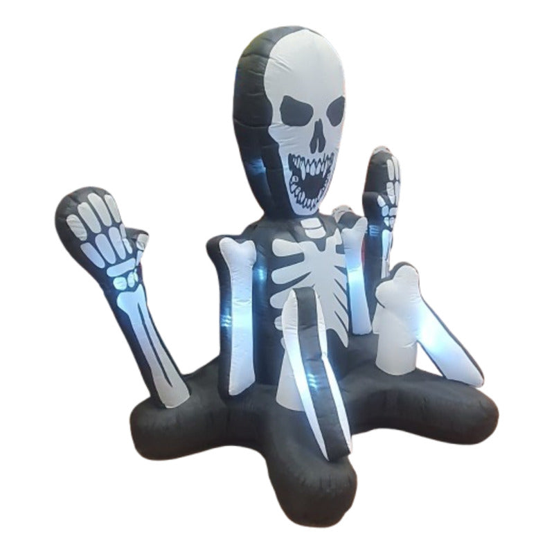 Inflable Halloween Esqueleto Calavera Dia De Muertos Adorno Negro