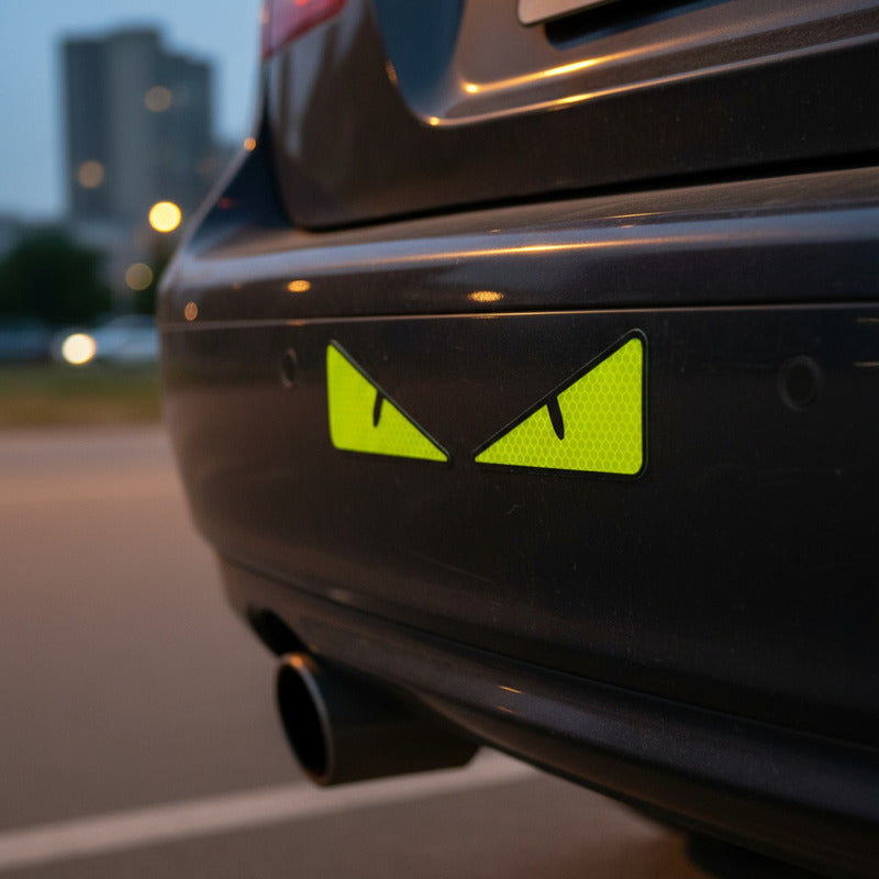 2 Stickers Ojos Reflejante Calcamonias Pegatinas Autos Motos