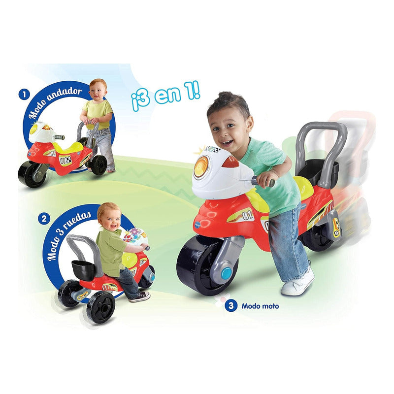 Moto De Carreras 3 En 1 Montable De Empuje Niños Vtech