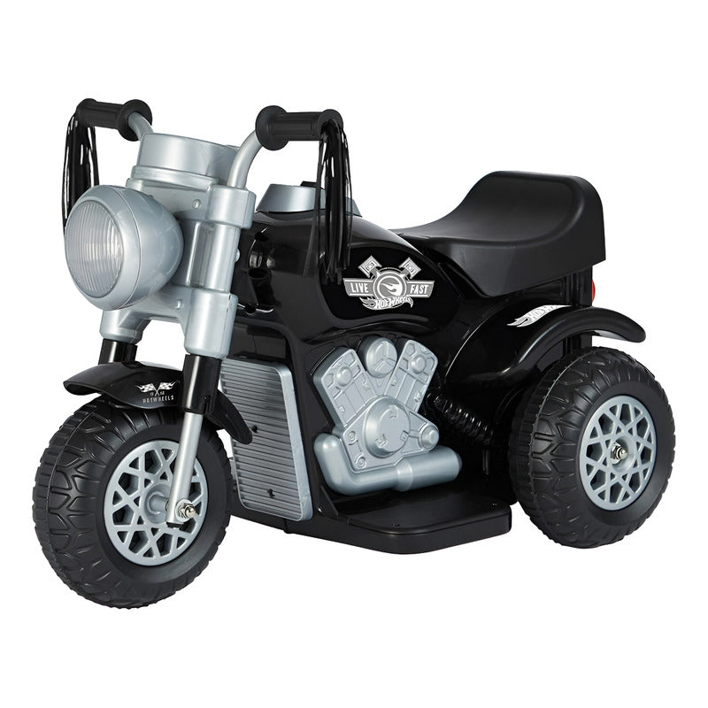Moto Eléctrica Montable Para Niños Hot Wheels Trimoto 6v recargable motito color Negro