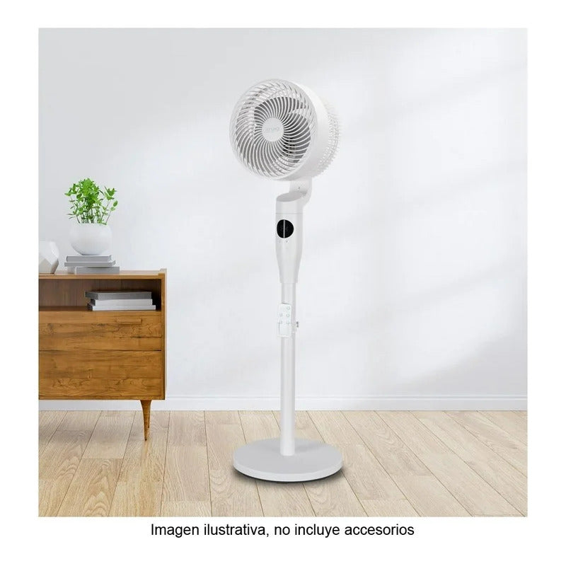 Ventilador De Pedestal Circulador De Aire 7 Pulgadas 45w 17.78 Cm 60 Hz Blanco Gris Plástico 2