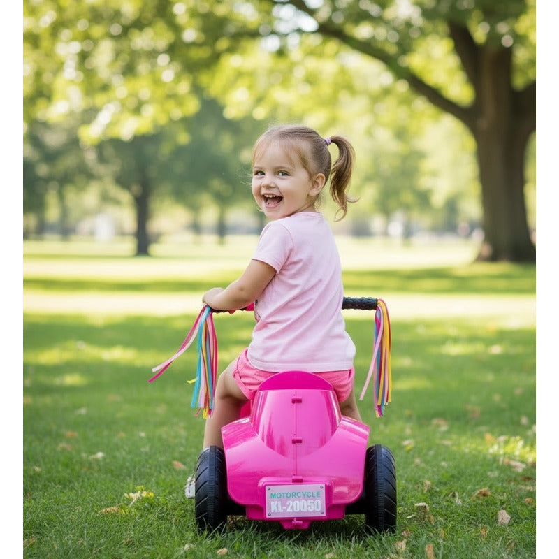 Montable Eléctrico Trimoto Barbie Niña 3 A 5 Años 6v Color Rosa Chicle