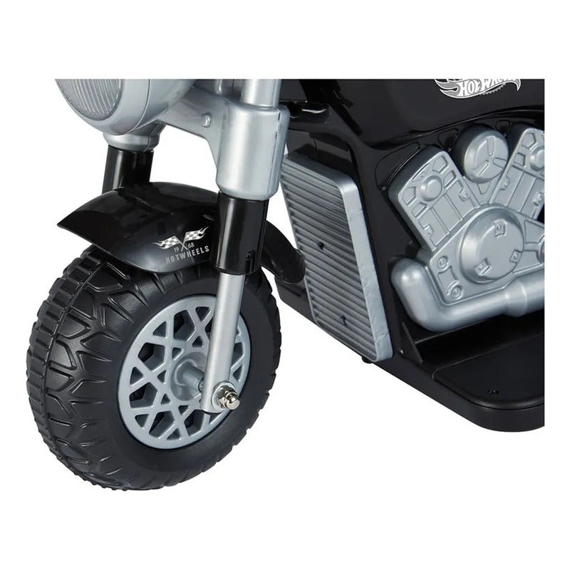 Moto Eléctrica Montable Para Niños Hot Wheels Trimoto 6v recargable motito color Negro