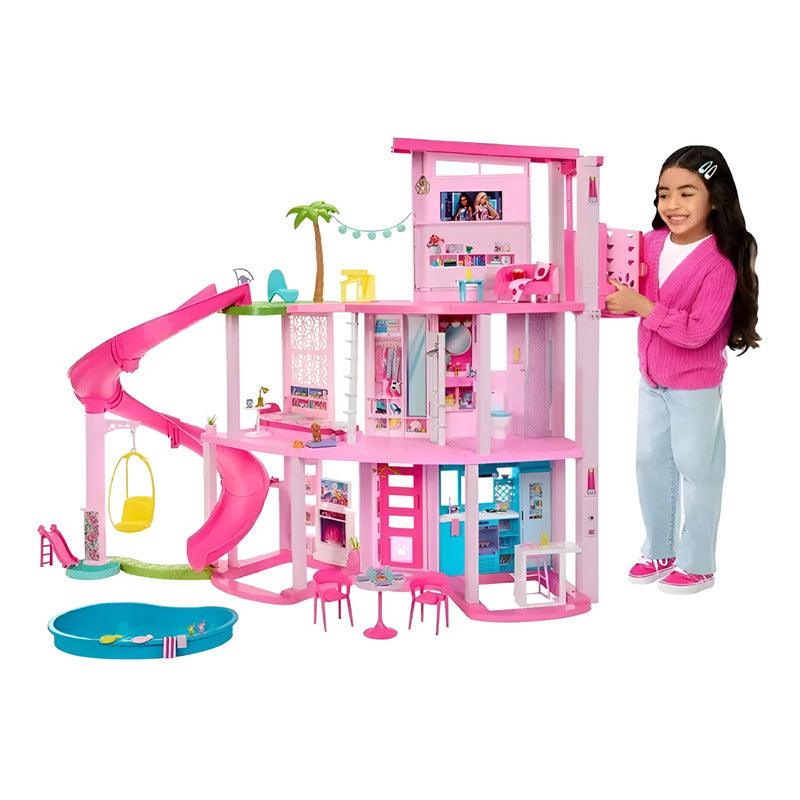 Casa De Muñecas Barbie Nueva Casa De Los Sueños Con Tobogán Y Más De 75 Accesorios Hmx10