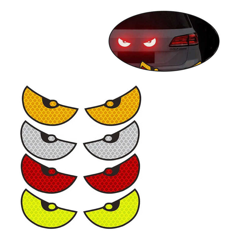 2 Stickers Ojos Reflejante Calcamonias Pegatinas Autos Motos