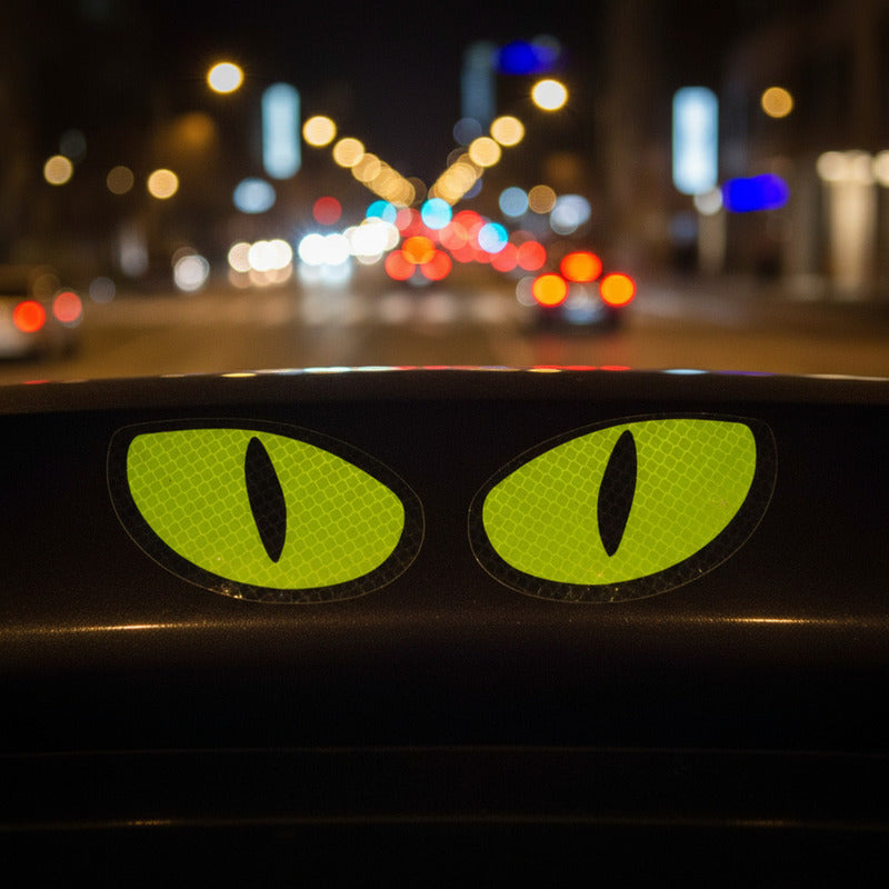 2 Stickers Ojos Reflejante Calcamonias Pegatinas Autos Motos
