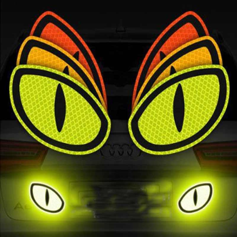 2 Stickers Ojos Reflejante Calcamonias Pegatinas Autos Motos