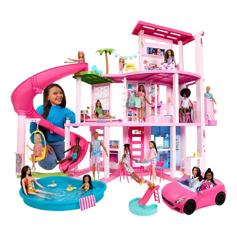 Casa De Muñecas Barbie Nueva Casa De Los Sueños Con Tobogán Y Más De 75 Accesorios Hmx10