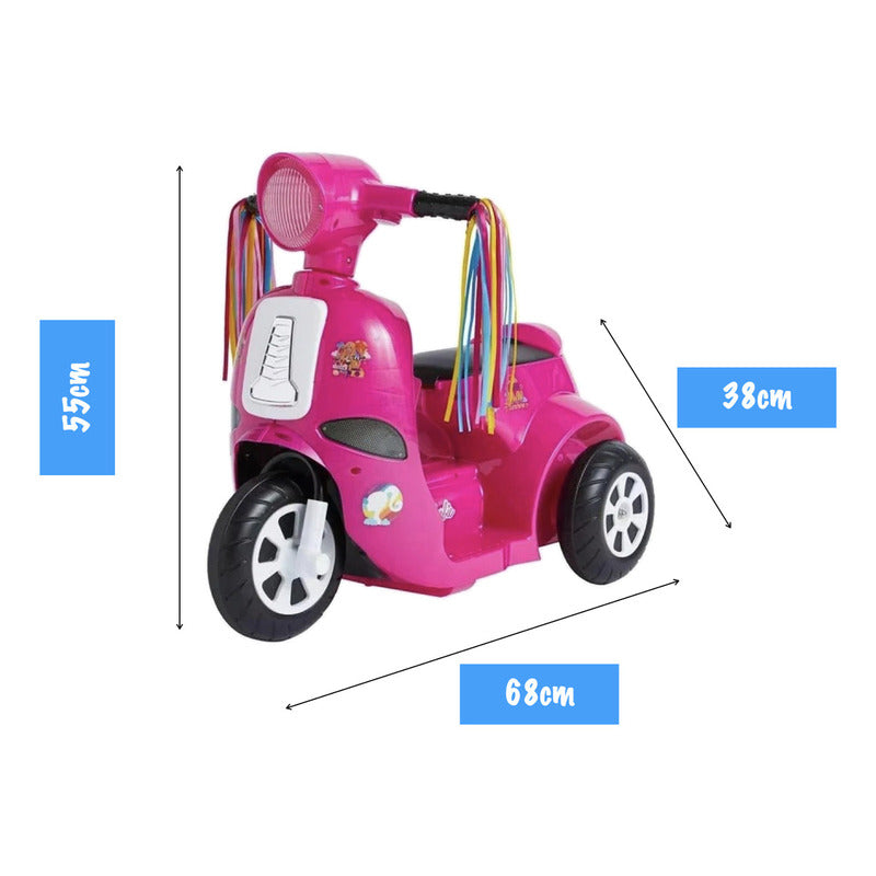 Montable Eléctrico Trimoto Barbie Niña 3 A 5 Años 6v Color Rosa Chicle