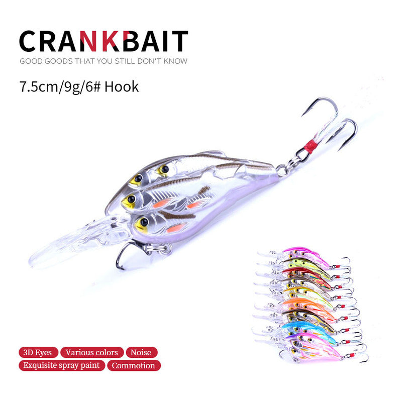 9 Pack Señuelos Cardumen Cranckbait 7.5cm 9g Colores Mixtos Mixtos