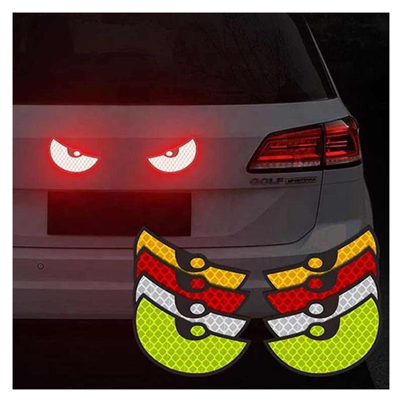 2 Stickers Ojos Reflejante Calcamonias Pegatinas Autos Motos