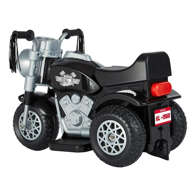 Moto Eléctrica Montable Para Niños Hot Wheels Trimoto 6v recargable motito color Negro