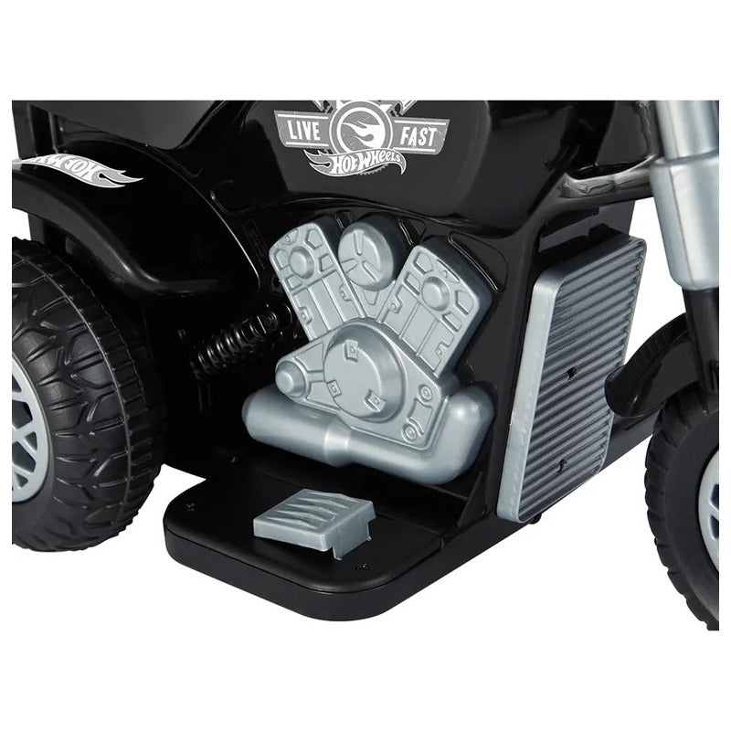 Moto Eléctrica Montable Para Niños Hot Wheels Trimoto 6v recargable motito color Negro