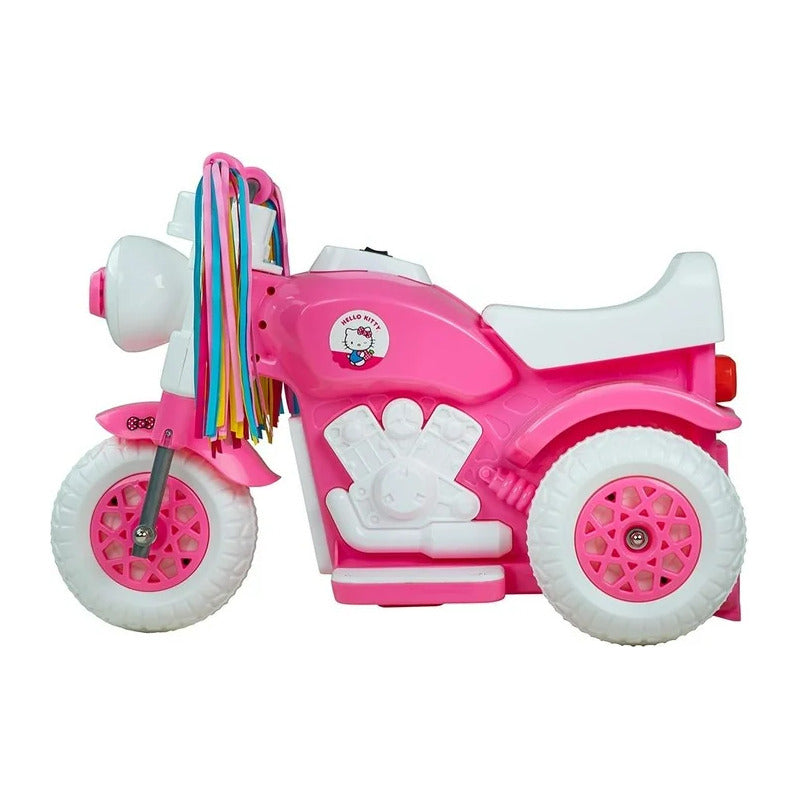 Moto Eléctrica Montable Para Niña Hello Kitty Trimoto 6 Volt Rosa