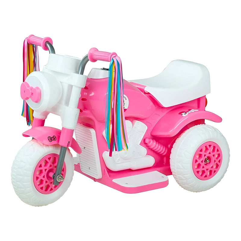 Moto Eléctrica Montable Para Niña Hello Kitty Trimoto 6 Volt Rosa