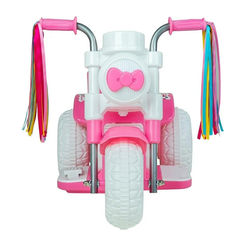 Moto Eléctrica Montable Para Niña Hello Kitty Trimoto 6 Volt Rosa