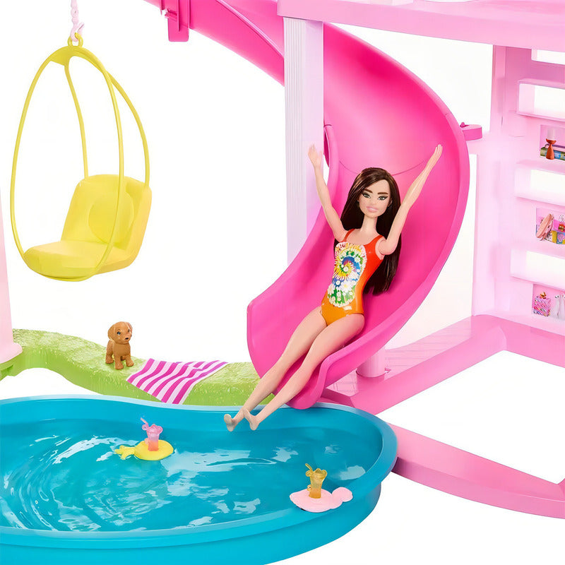 Casa De Muñecas Barbie Nueva Casa De Los Sueños Con Tobogán Y Más De 75 Accesorios Hmx10