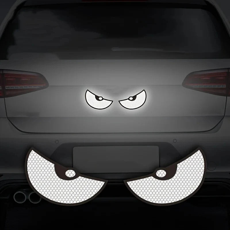 2 Stickers Ojos Reflejante Calcamonias Pegatinas Autos Motos