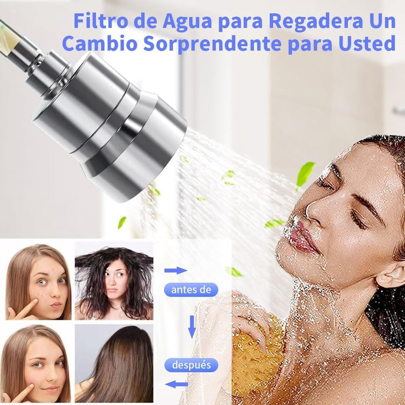 Regadera Filtrante Cabezal De Ducha Filtro Agua Para Baño Cromo Brillante
