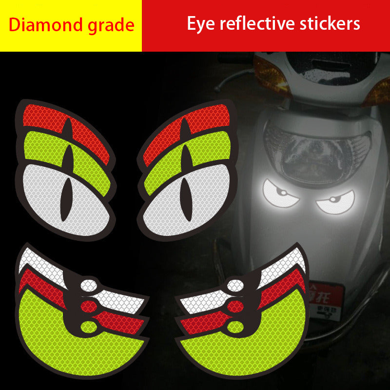 2 Stickers Ojos Reflejante Calcamonias Pegatinas Autos Motos