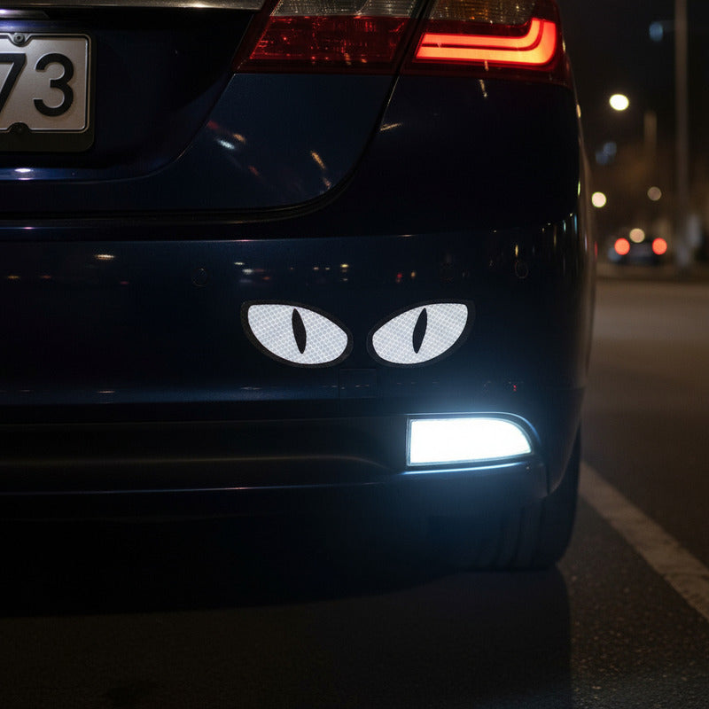 2 Stickers Ojos Reflejante Calcamonias Pegatinas Autos Motos