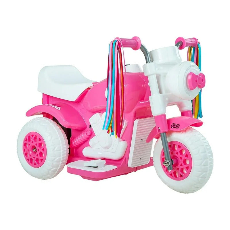 Moto Eléctrica Montable Para Niña Hello Kitty Trimoto 6 Volt Rosa