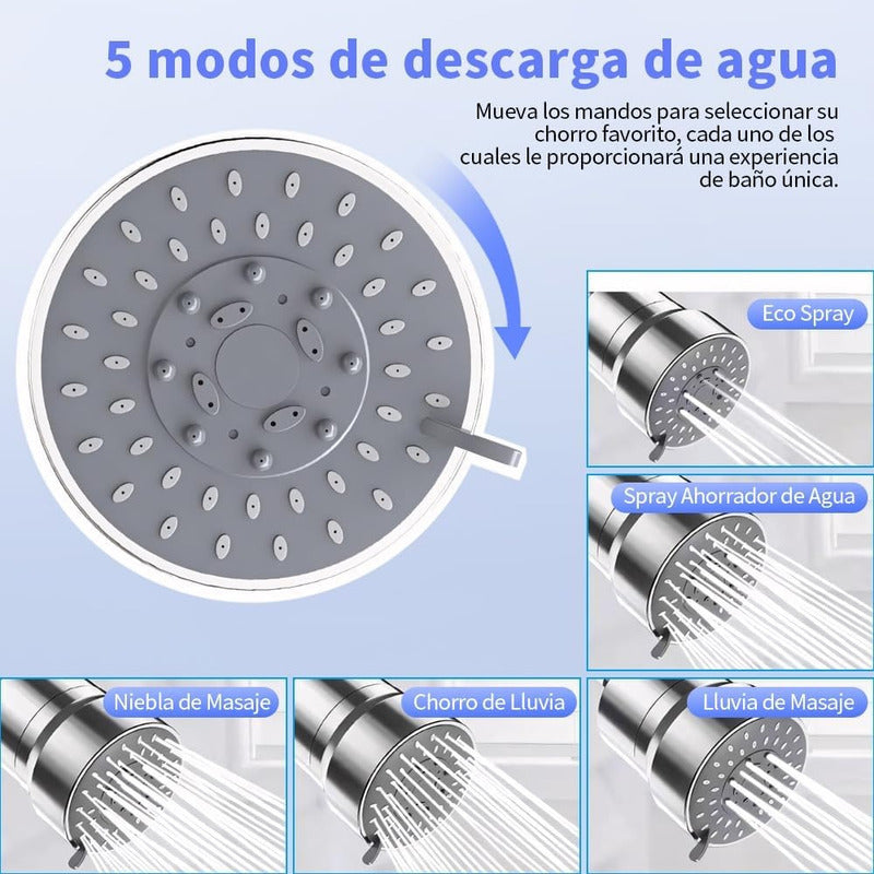 Regadera Filtrante Cabezal De Ducha Filtro Agua Para Baño Cromo Brillante
